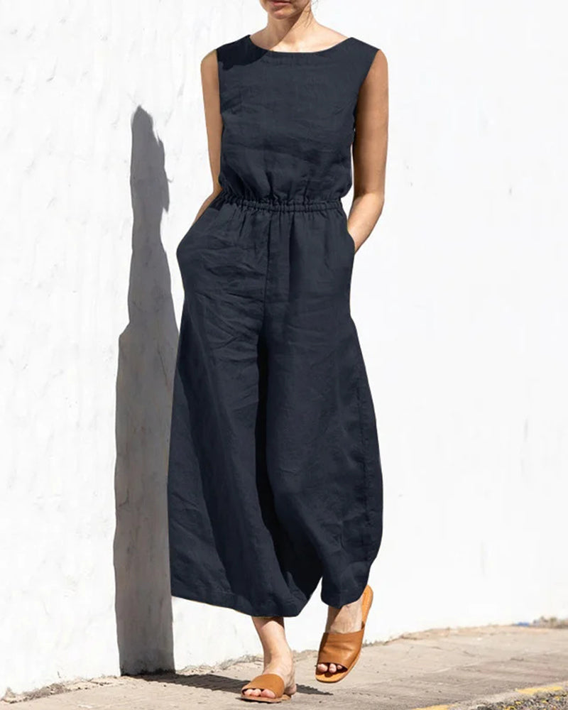 Lorena - Leichter Damen-Sommerjumpsuit ohne Ärmel