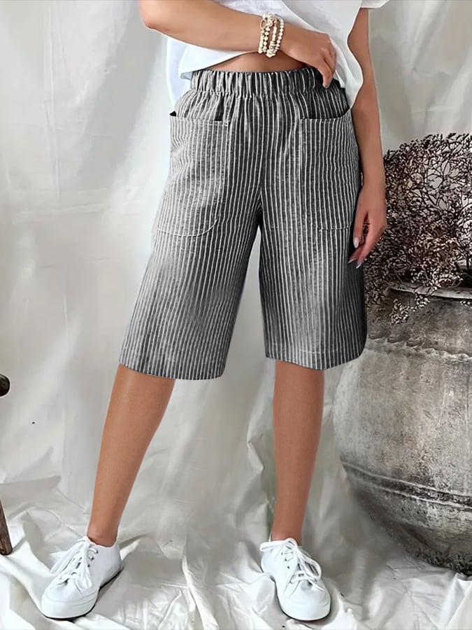 Rena - Bequeme gestreifte Strandshorts für Frauen