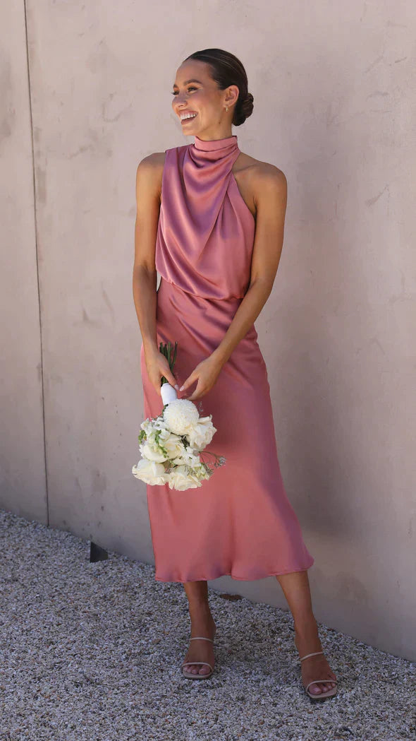Nancy - Glänzendes, langes Damenkleid