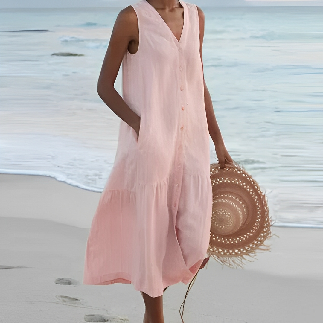 Sabryna - Schlichtes Leinenkleid für den Sommer