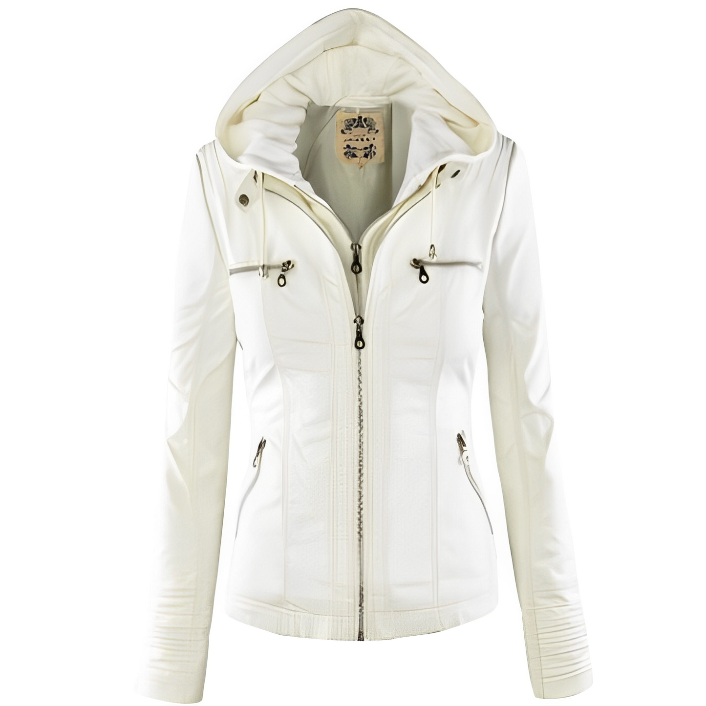 Janene - Bequeme, wasserabweisende Lederjacke mit Kapuze für Damen