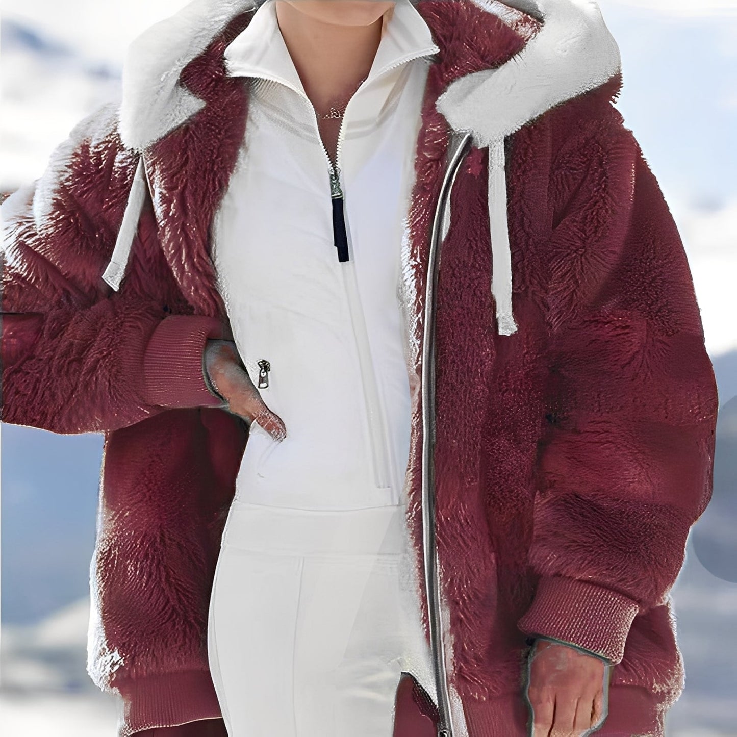 Rosaleen - Bequeme, warme Damen-Jacke aus Baumwolle mit Kapuze