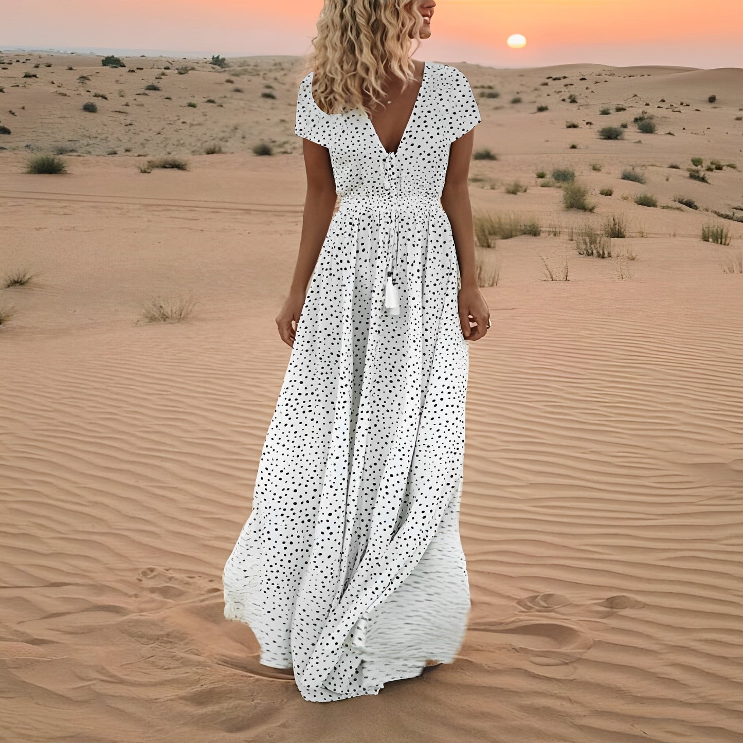Shanna - Tupfen-Boho-Sommerkleid für Damen