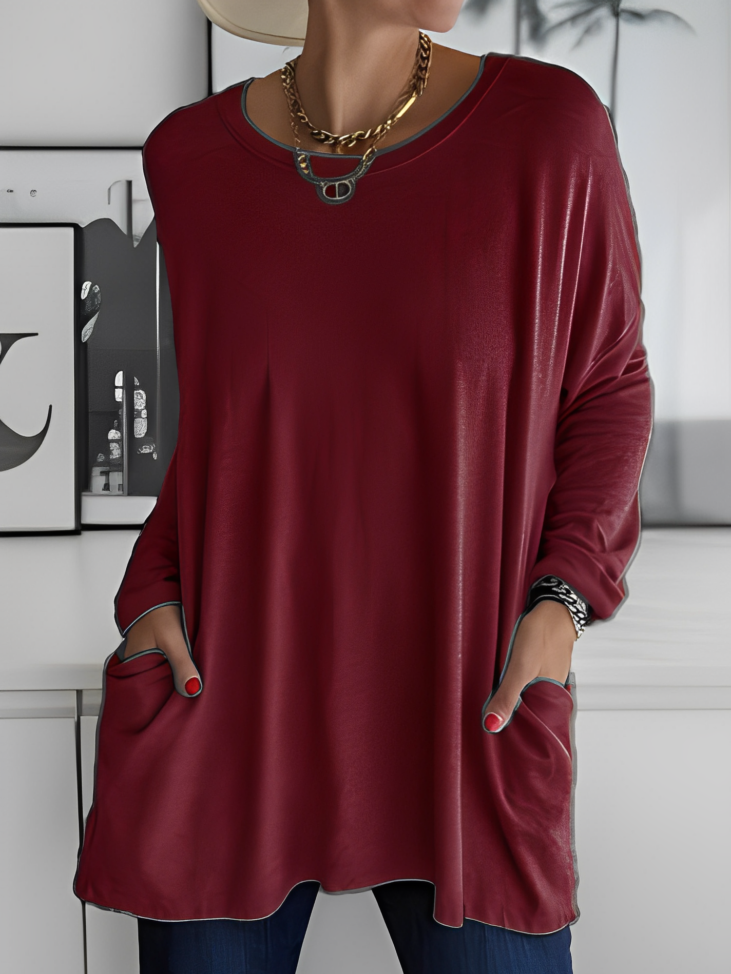 Leola - Komfortabler Damenpullover mit Taschen