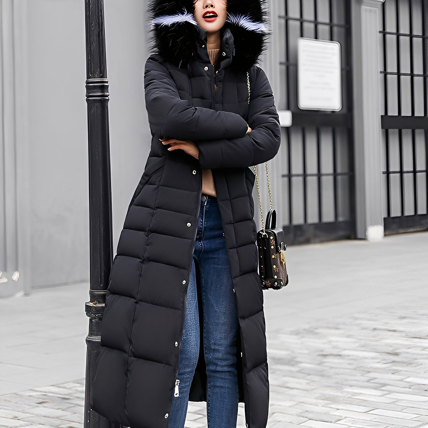 Geraldine - Miękko ocieplany damski płaszcz zimowy