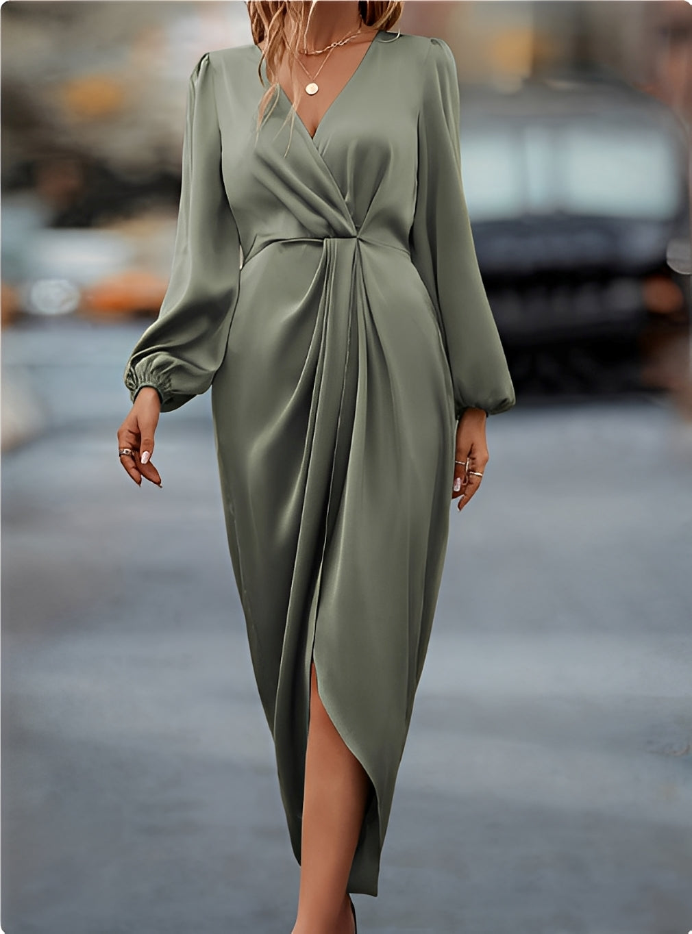 Diantha - Elegantes Kleid mit offenen Ärmel im Laternenstil für Damen