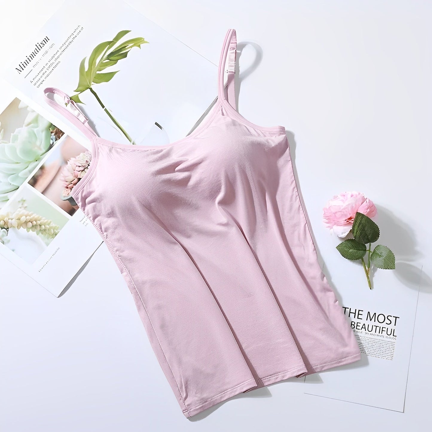 Elfrieda - Luftiges, angenehmes Top mit integriertem BH für Damen