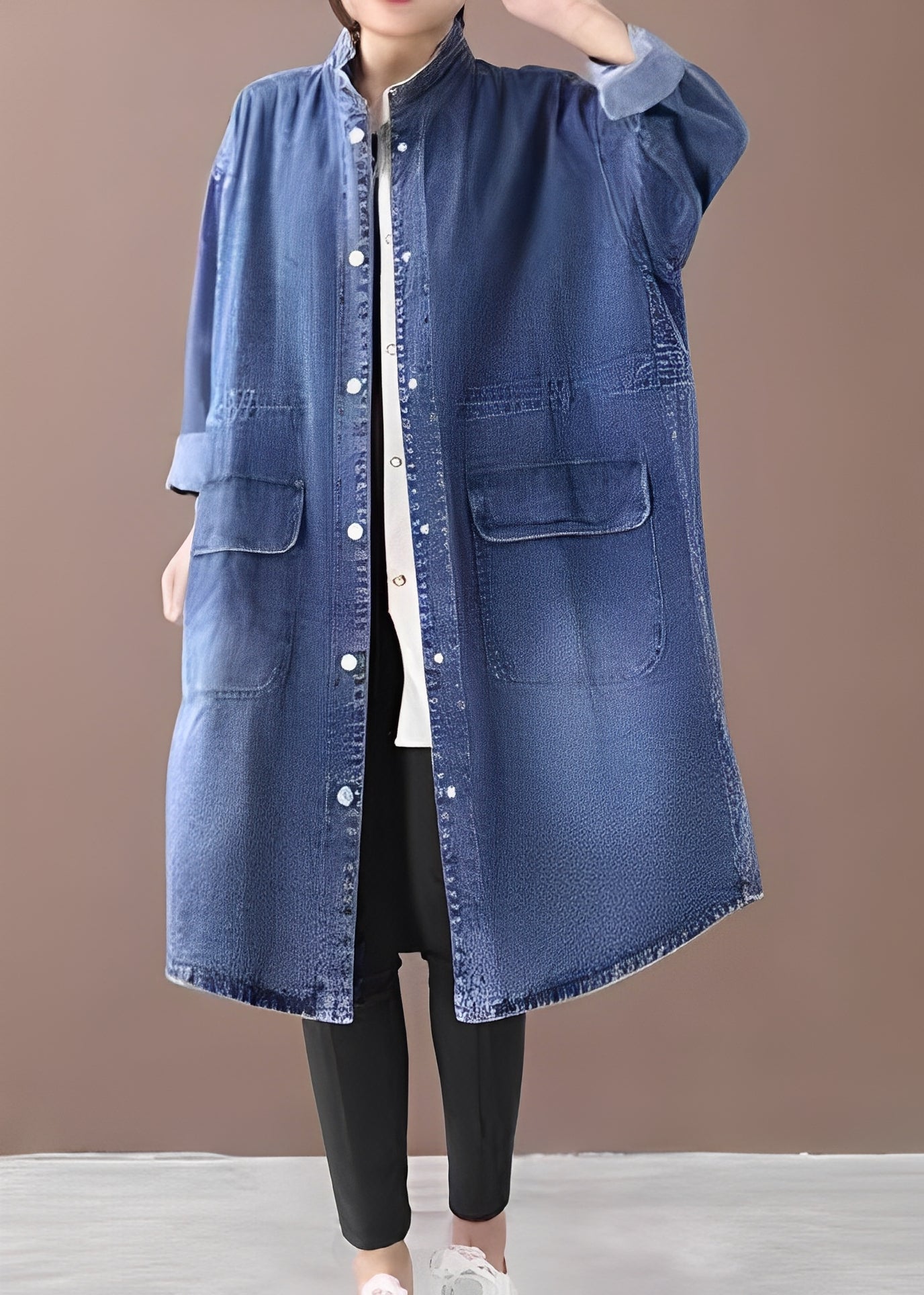 Jacinda - Damen-Jeansjacke im lockeren Stil mit Stehkragen