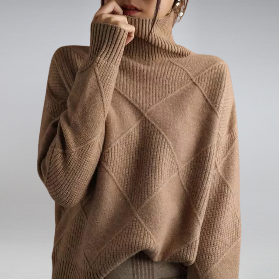 Ashlie - Bequemer, warmer Damenpullover mit Rollkragen