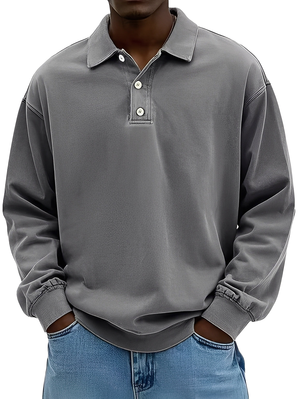Clayton - Klassisches Langarm-Herren-Poloshirt