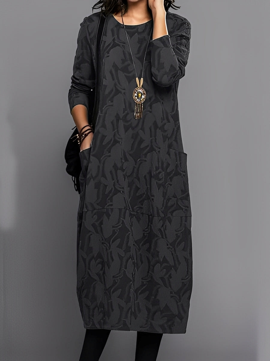 Kadence - Elegantes Damenkleid mit langen Ärmeln und Design