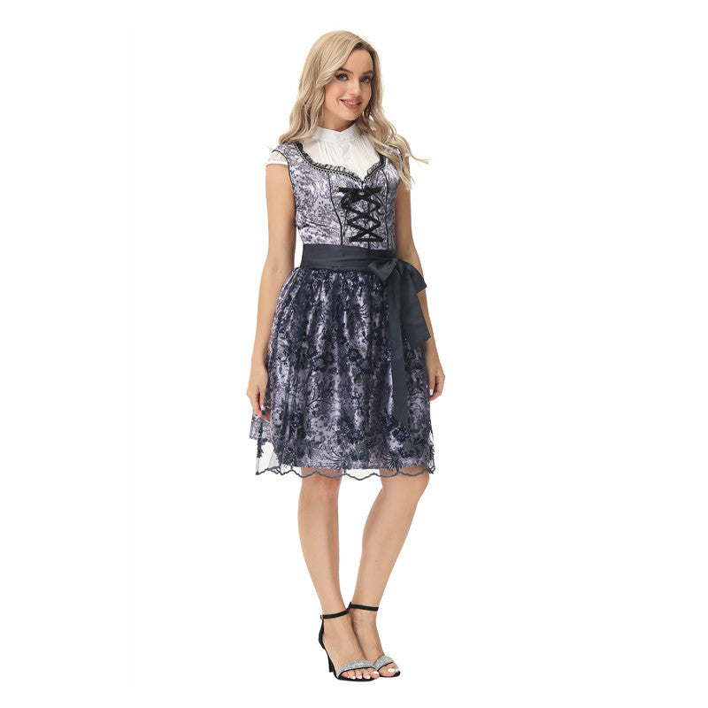 Briley - Klassisches Oktoberfest-Kleid mit kurzen Ärmeln für Damen