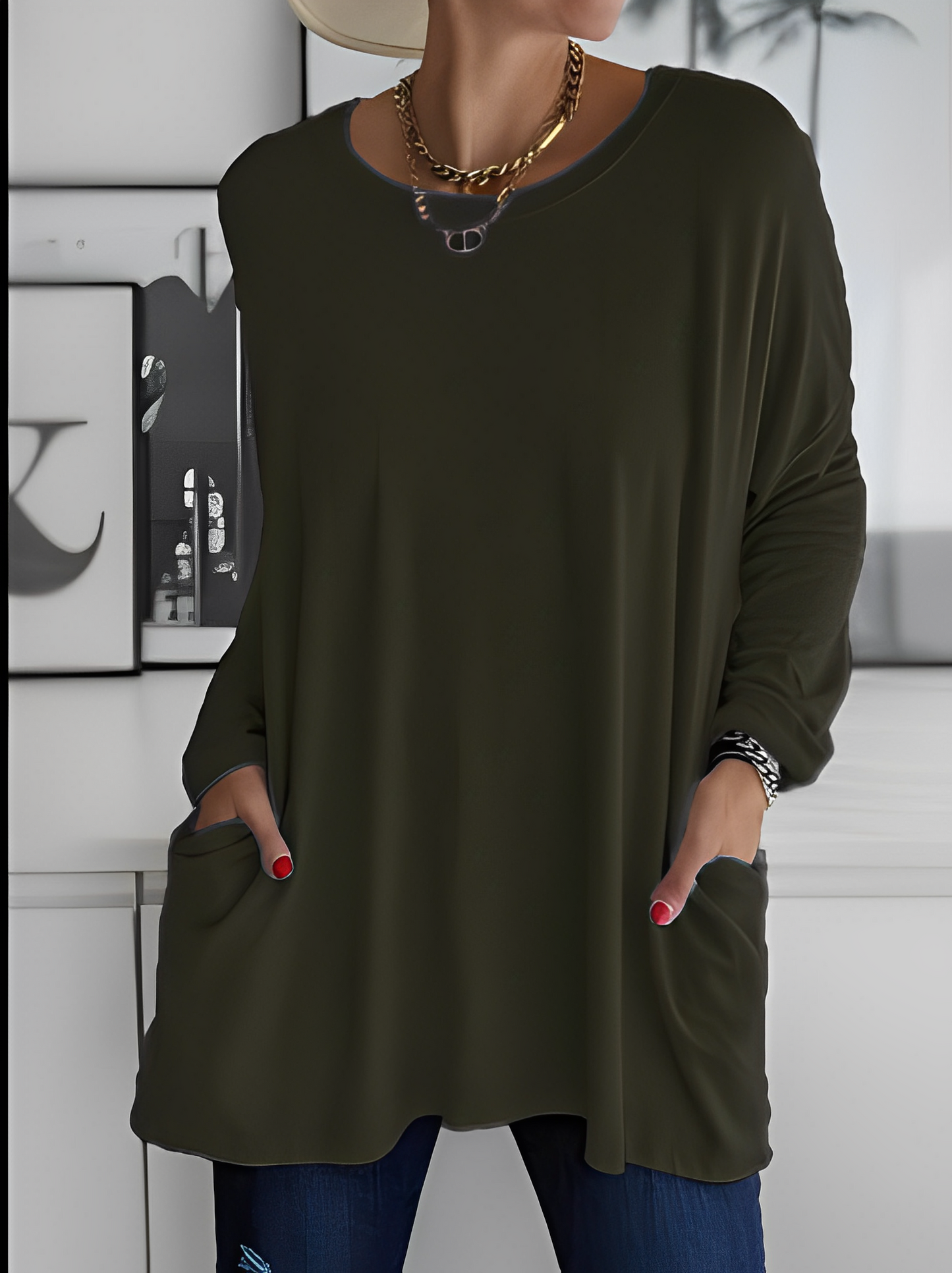 Leola - Komfortabler Damenpullover mit Taschen
