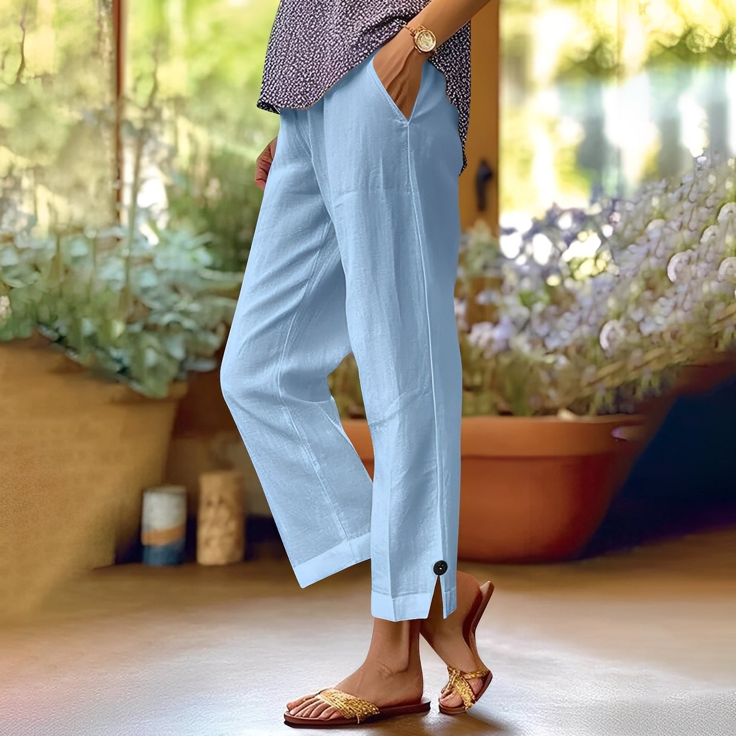 Kassia - Bequeme Sommerhose für Frauen aus Leinen