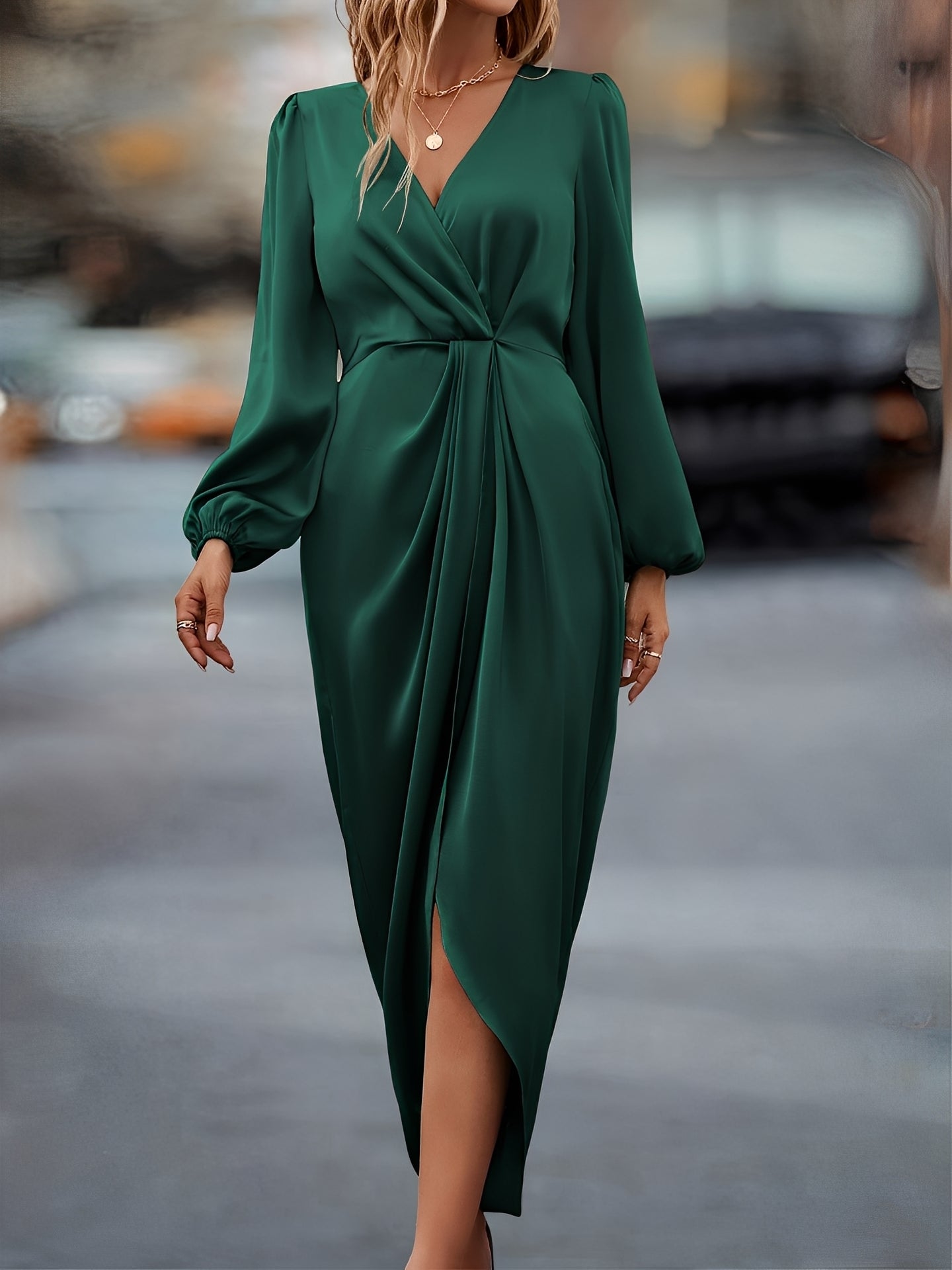 Diantha - Elegantes Kleid mit offenen Ärmel im Laternenstil für Damen