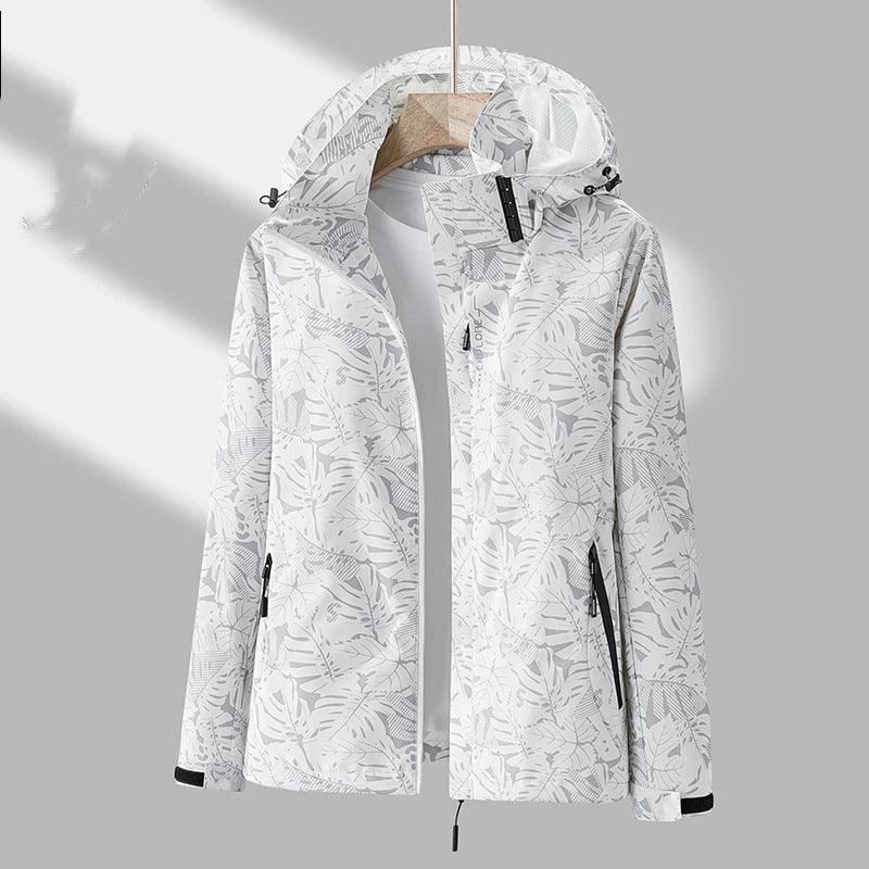 Emmaline - Modische bedruckte Outdoor-Jacke mit Kapuze für Damen