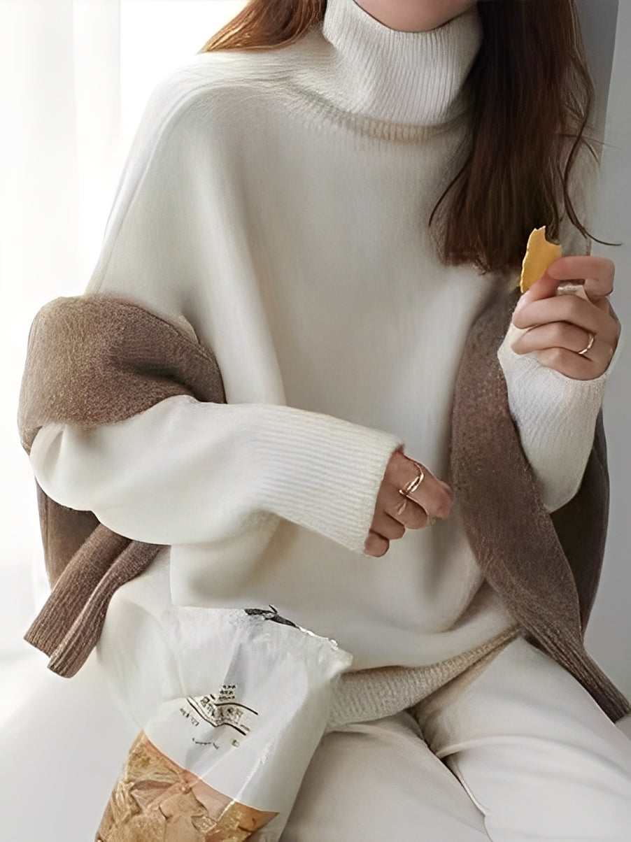 Adrienne - Schicker, locker geschnittener Rollkragenpullover aus Kaschmir