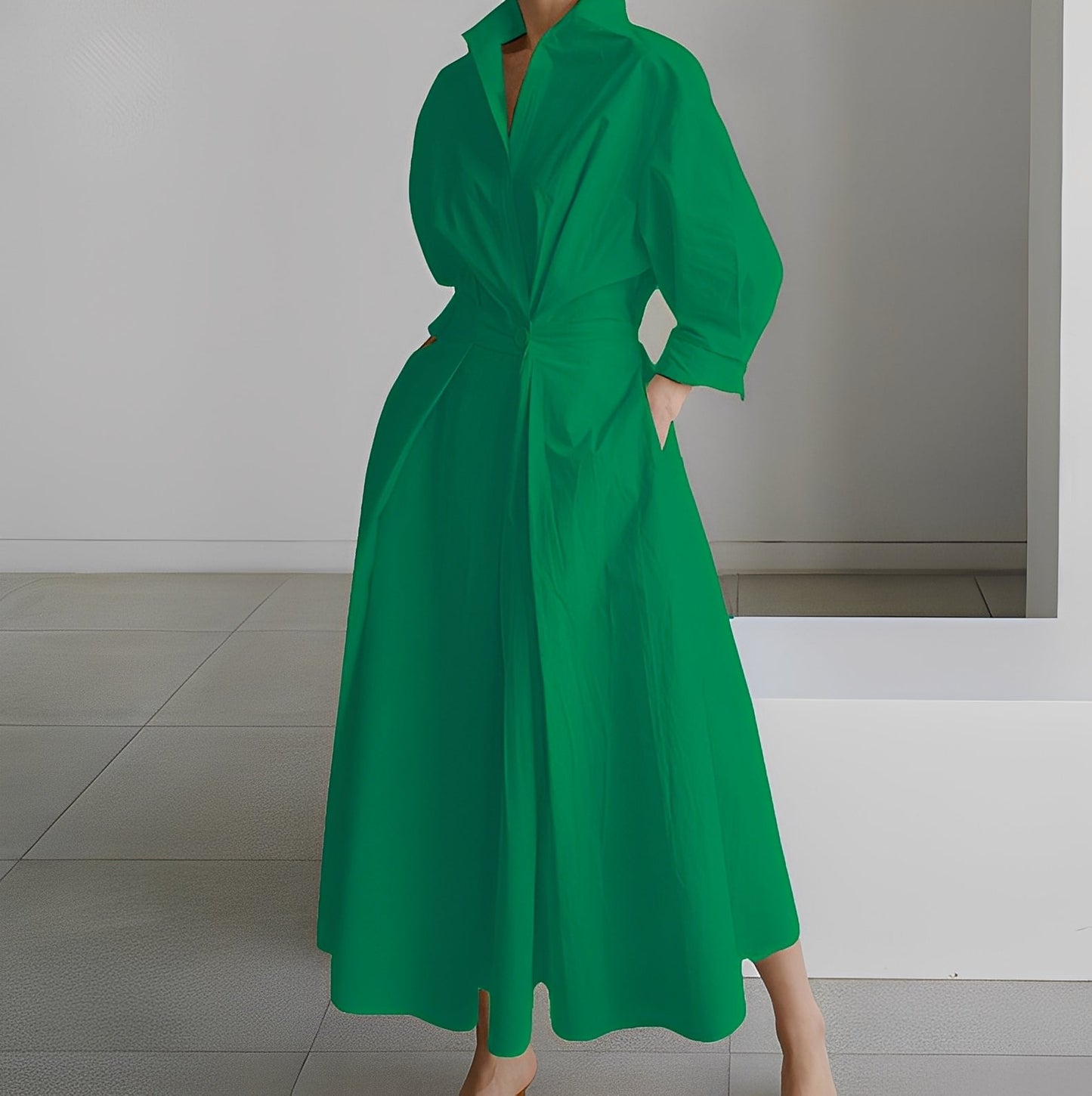 Lavina - Bequemes Kleid mit langen Ärmeln und Taschen für Damen