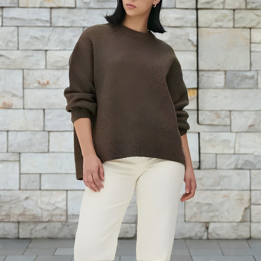 Shanelle - Klassischer Damenpullover mit rundem Ausschnitt