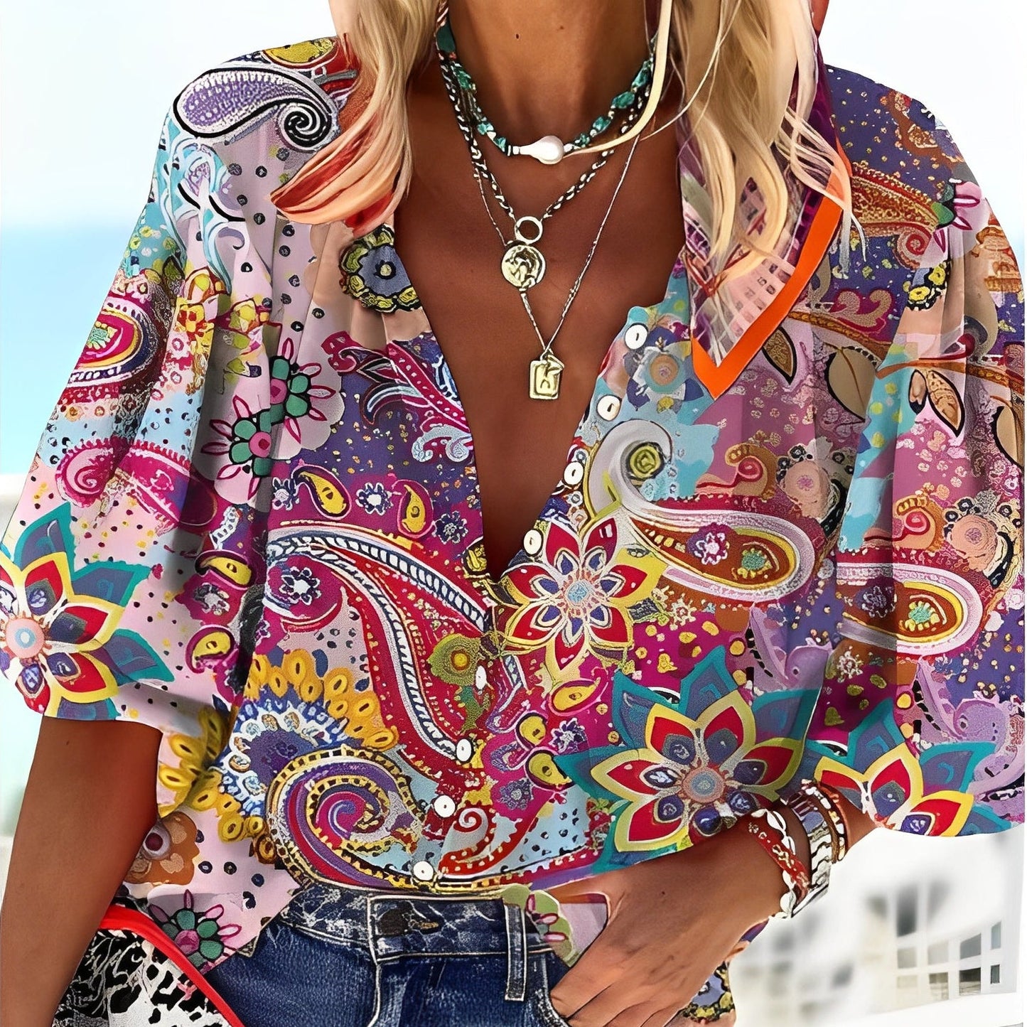 Tiffany - Damenbluse mit bequemem Blumendesign