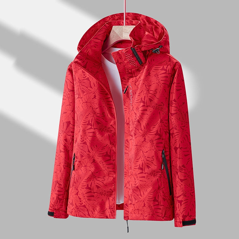 Emmaline - Modische bedruckte Outdoor-Jacke mit Kapuze für Damen