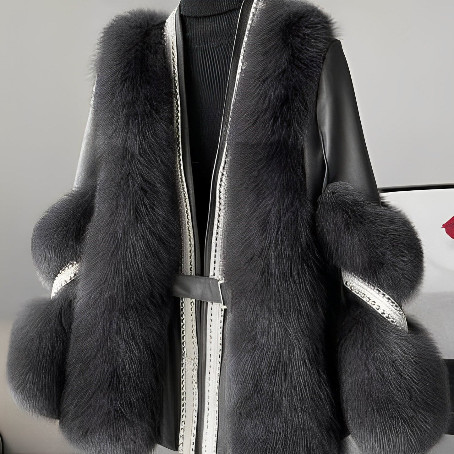 Alannis - Schicker Patchwork-Kunstfellmantel für Frauen