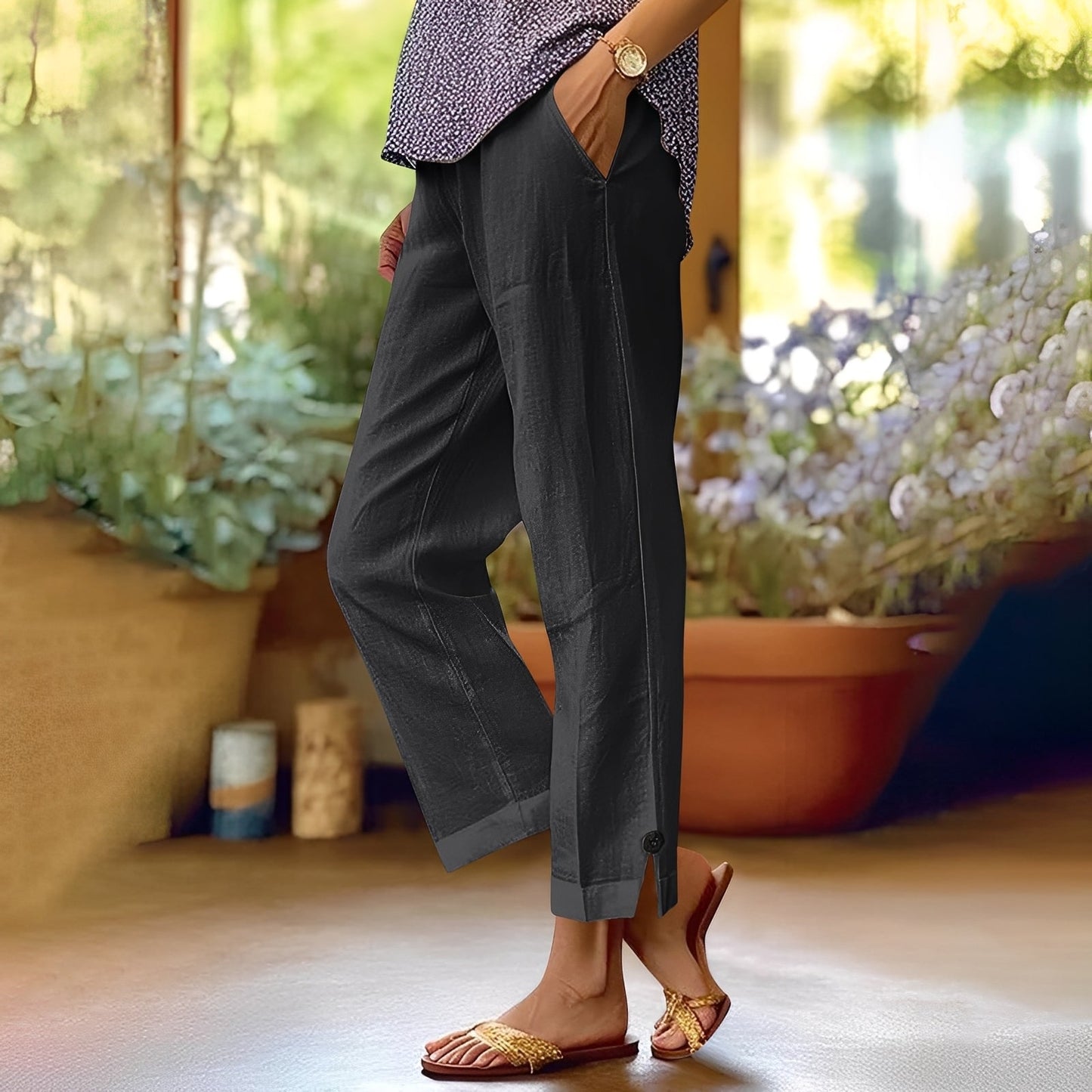 Kassia - Bequeme Sommerhose für Frauen aus Leinen