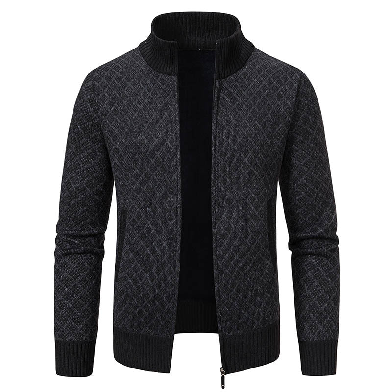 Dwaine - Gemütliche Herrenjacke mit hohem Kragen und Karomuster