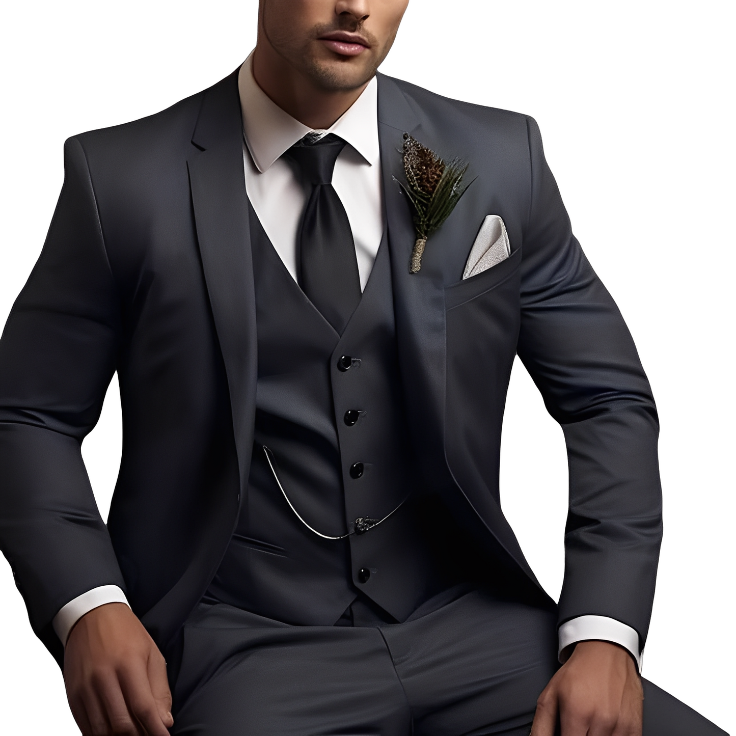 Austin - Traje de 3 piezas a la moda para hombre