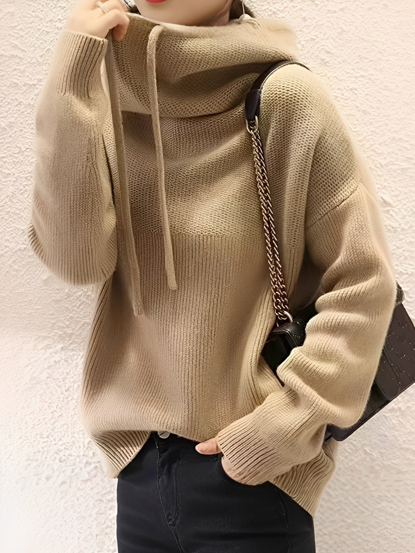Roxane - Kuscheliger Damenpullover aus Wolle mit Kapuze