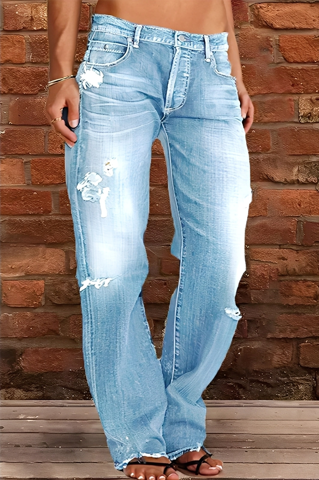 Demetria - Classic women's jeans with low waist