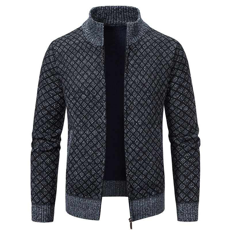 Dwaine - Gemütliche Herrenjacke mit hohem Kragen und Karomuster