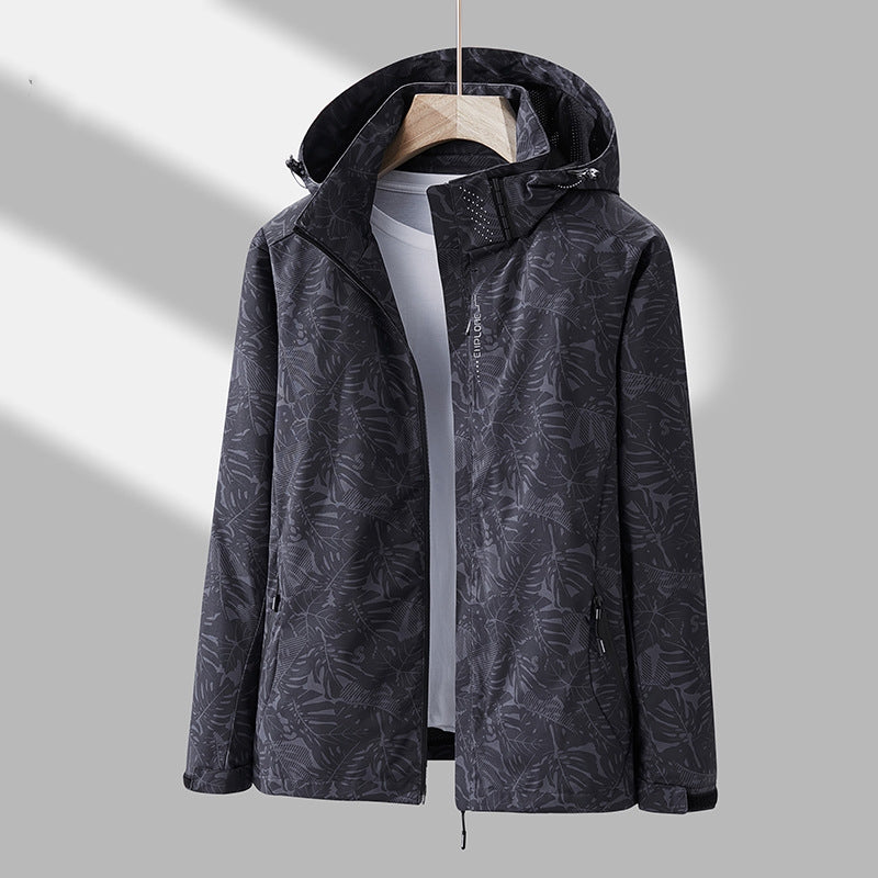 Emmaline - Modische bedruckte Outdoor-Jacke mit Kapuze für Damen