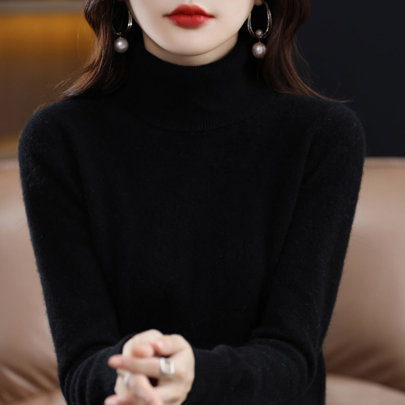 Veronica - Gemütlicher Damenpullover mit Rollkragen und Kragen