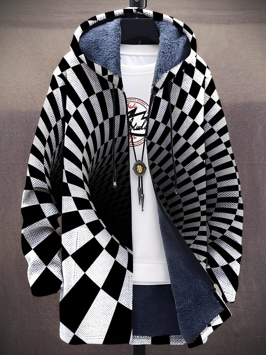 Trenton - Modische Herrenjacke mit Kapuze und Print