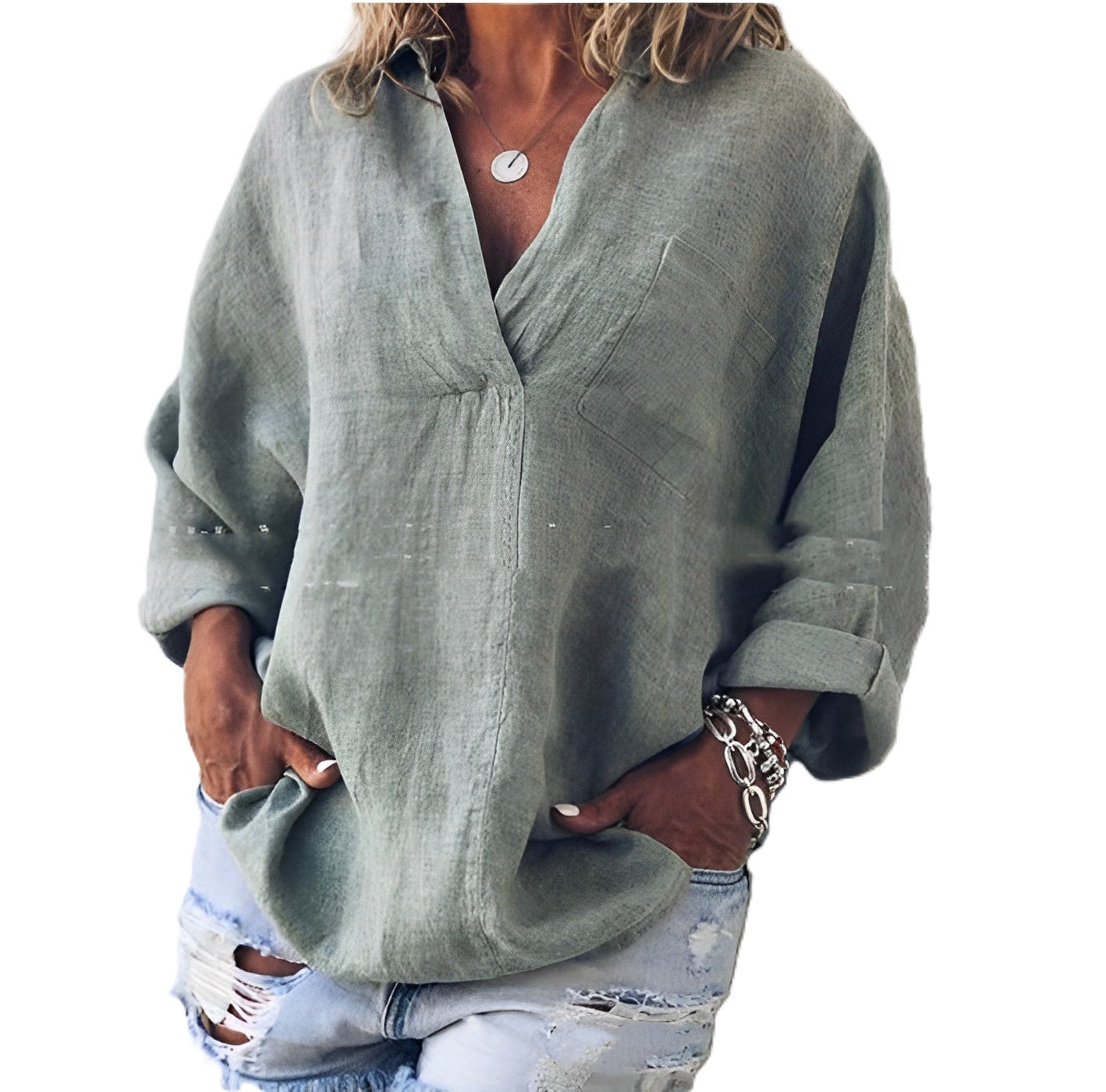 Pamella - Trendiges, locker geschnittenes Langarmshirt