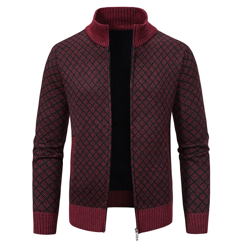 Dwaine - Gemütliche Herrenjacke mit hohem Kragen und Karomuster