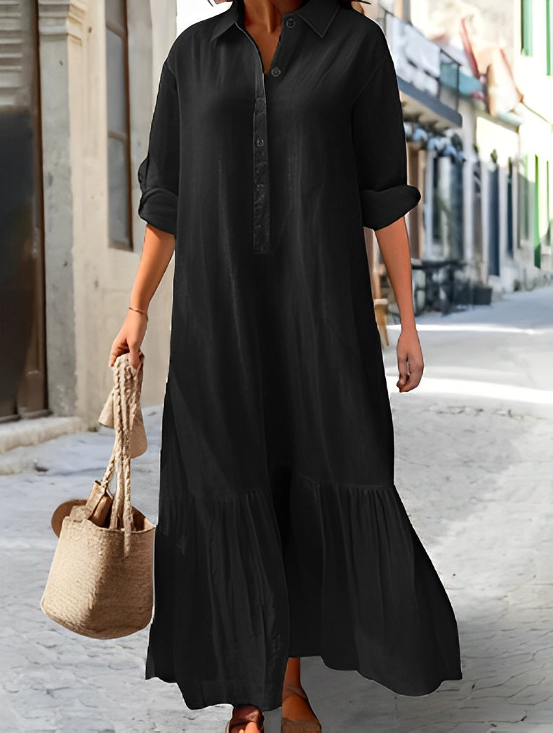 Aubriana - Lockeres, ungleichmäßiges Sommerkleid für Frauen