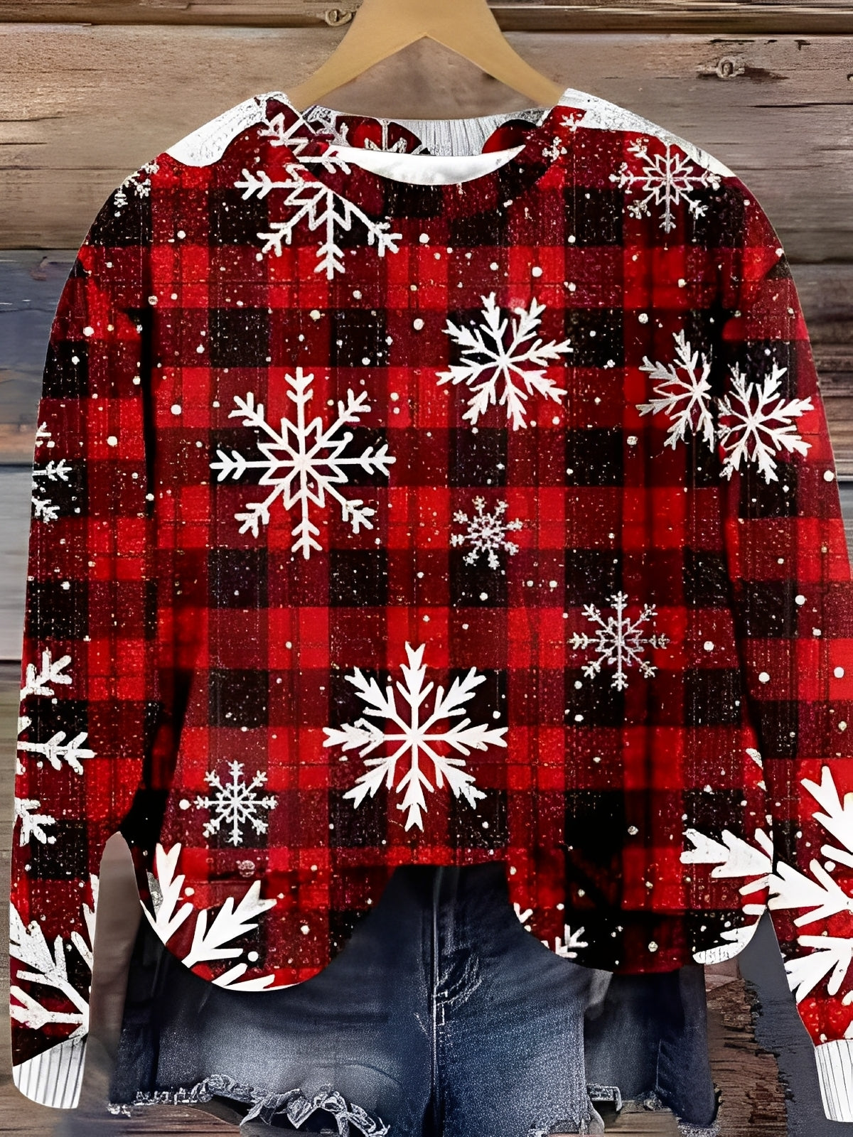 Tawnee - Warmer Wollpullover mit Druck für Damen