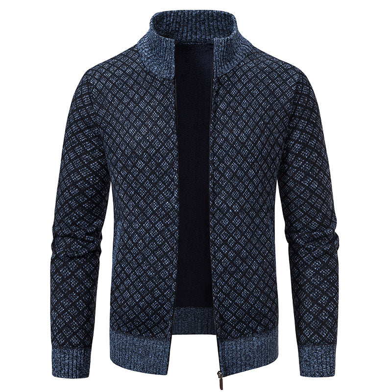 Dwaine - Gemütliche Herrenjacke mit hohem Kragen und Karomuster
