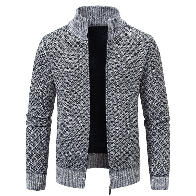 Dwaine - Gemütliche Herrenjacke mit hohem Kragen und Karomuster