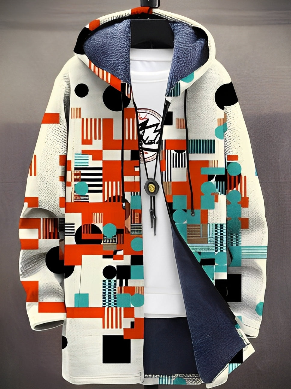 Trenton - Modische Herrenjacke mit Kapuze und Print