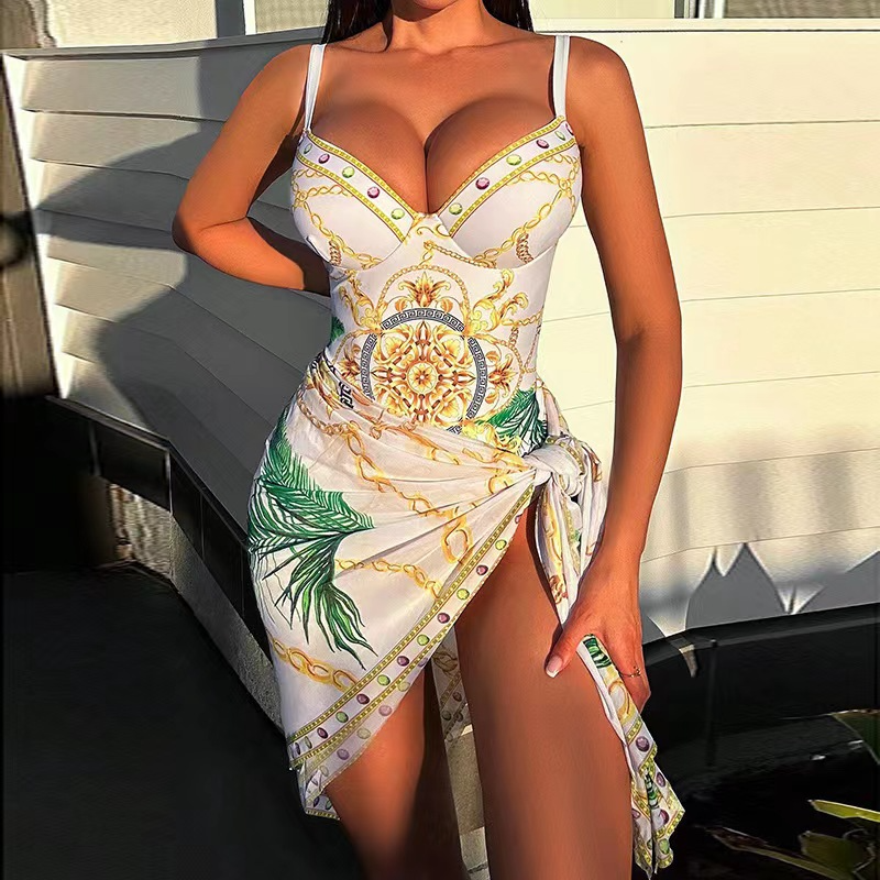 Daniela - Bedrucktes, eng anliegendes Badeanzugset für Damen