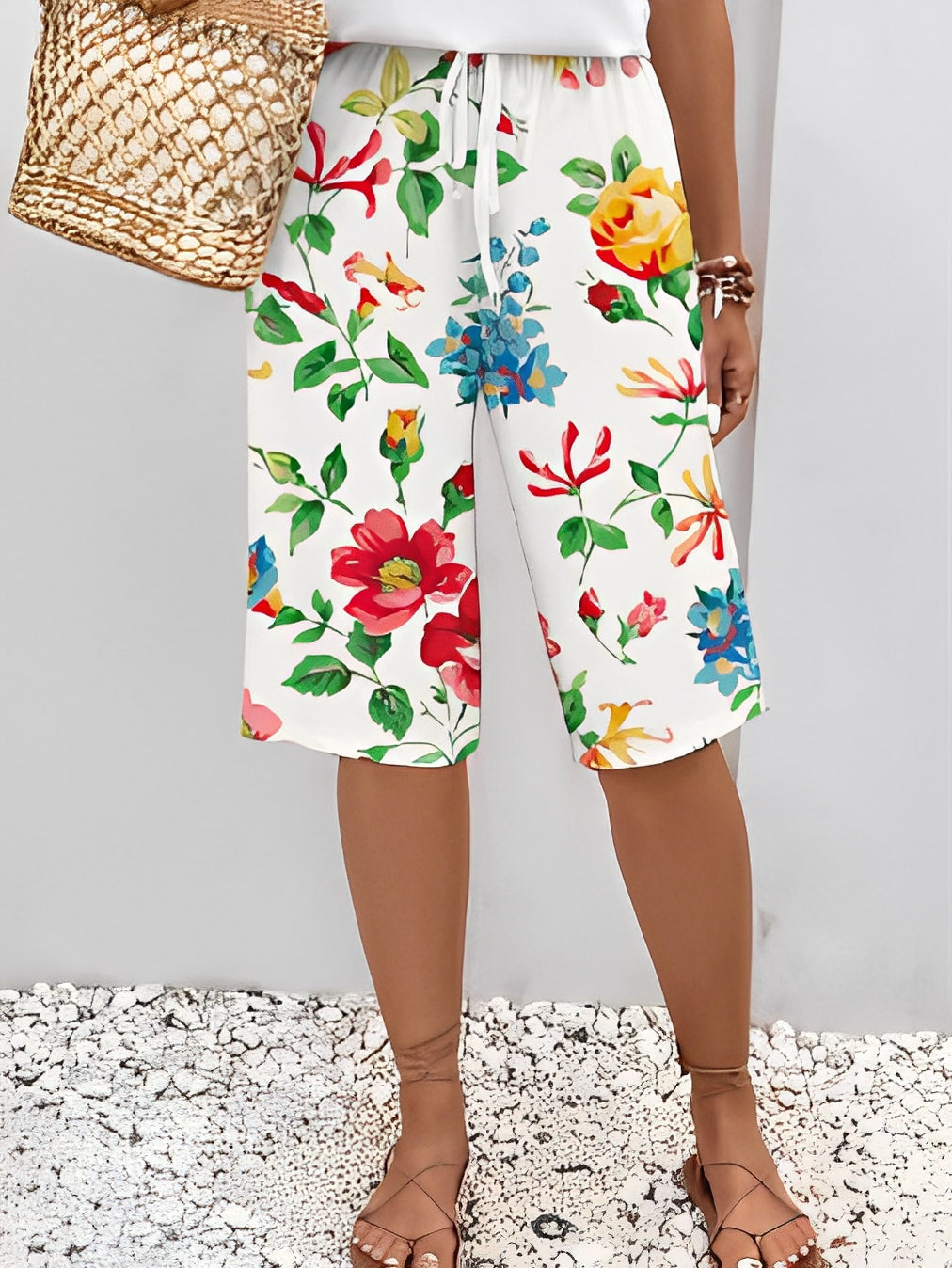 Kalla - Bequeme Hose mit Blumen für Damen