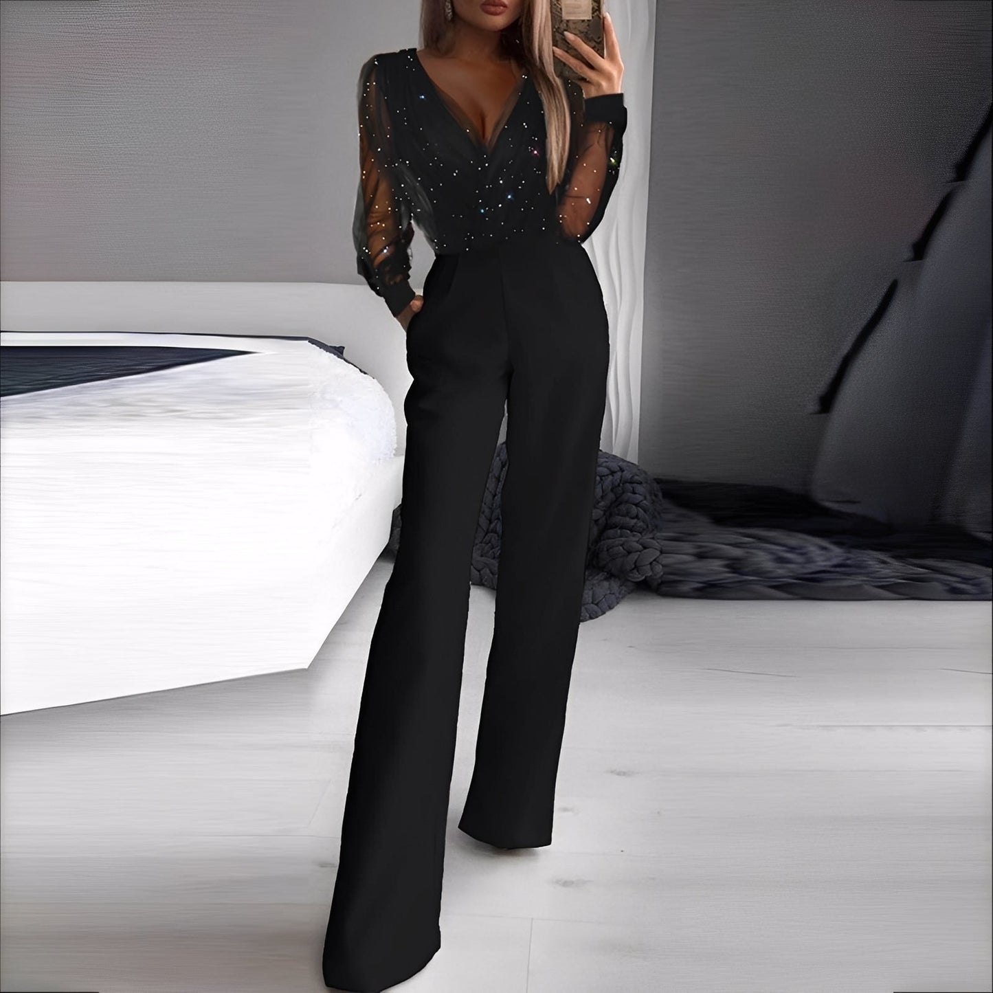 Morgana - Damen Jumpsuit mit weitem Bein und eleganter Optik