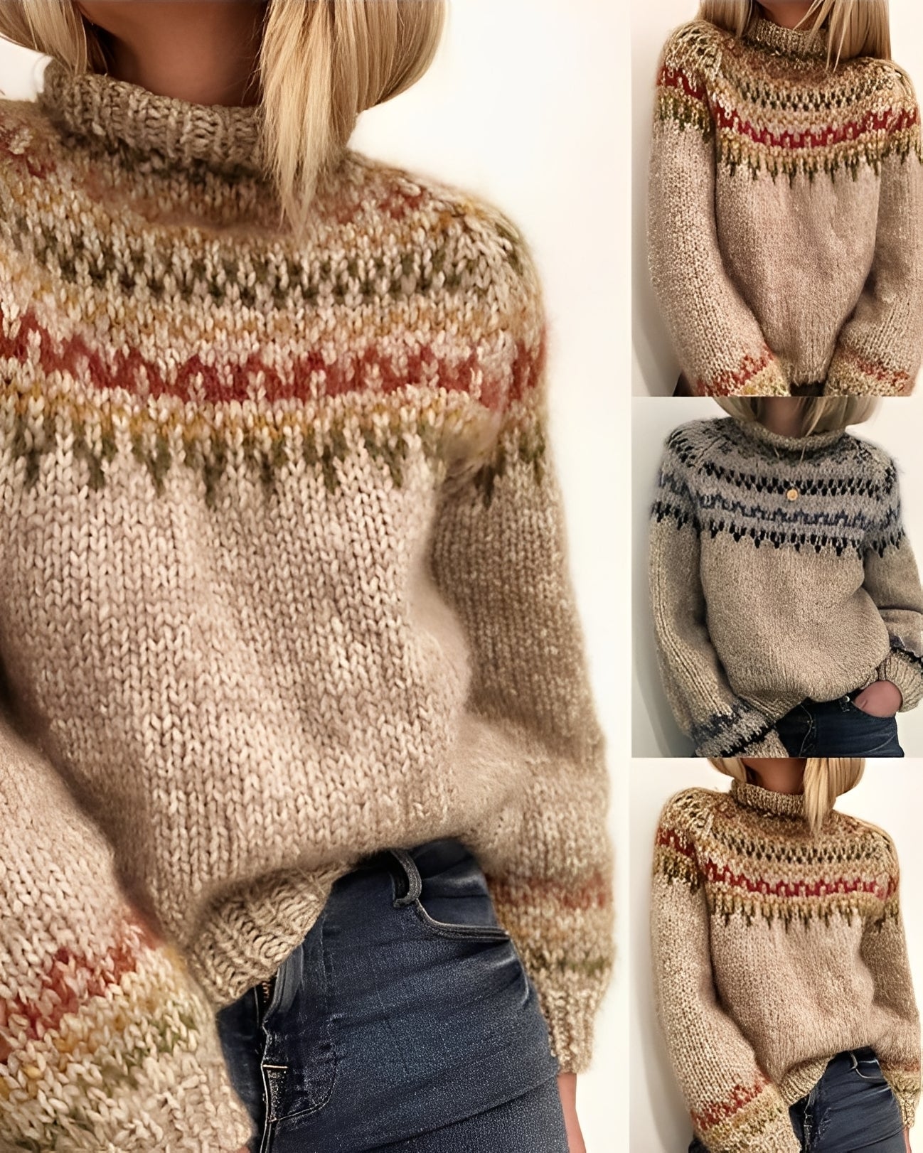Gemma - Eleganter Damenpulli mit hohem Kragen