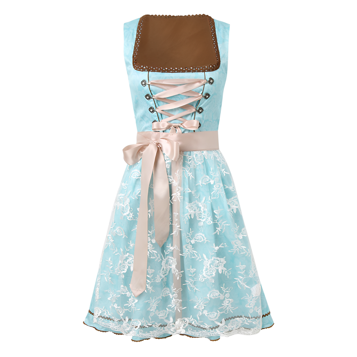 Zella - Oktoberfest-Kleid mit Schnürband und Muster für Damen