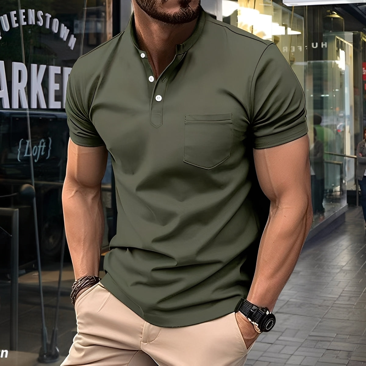 Darwin - Komfortables, leichtes Herren-Poloshirt mit halbem Kragen