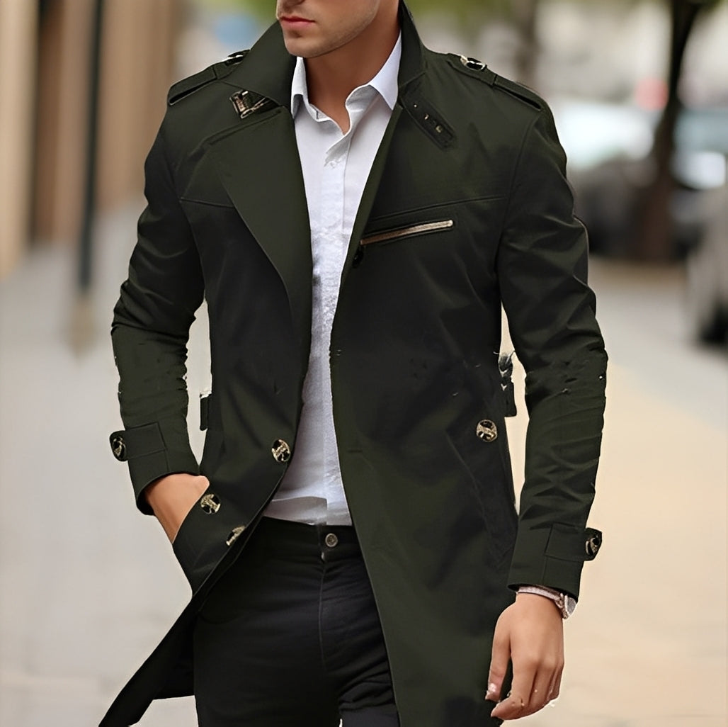 Ansel - Eleganter Herren-Trenchcoat mit Kragen