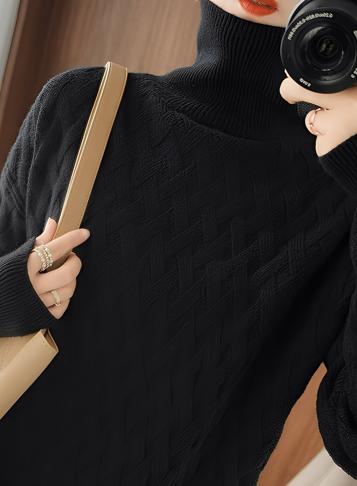 Ryanne - Gemütlicher Damen-Kaschmir-Rollkragenpullover